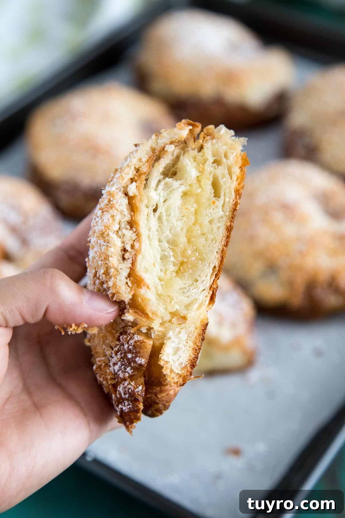 Cross section of a Macadamia Coconut Croissant