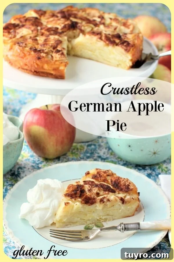 German Crustless Apple Pie — Creamy Apple-Stuffed Kuchen Recipe 15 Crustless Apple Pie Pinterest Banner