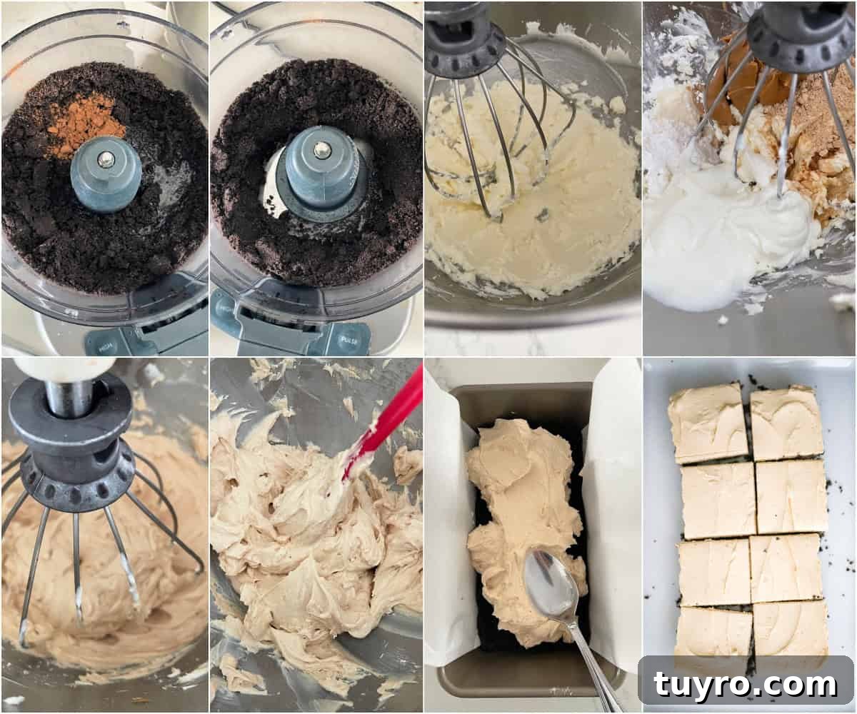 Peanut Butter Cup Protein Cheesecake Recipe 5 Thick peanut butter protein cheesecake bars with cookie crust