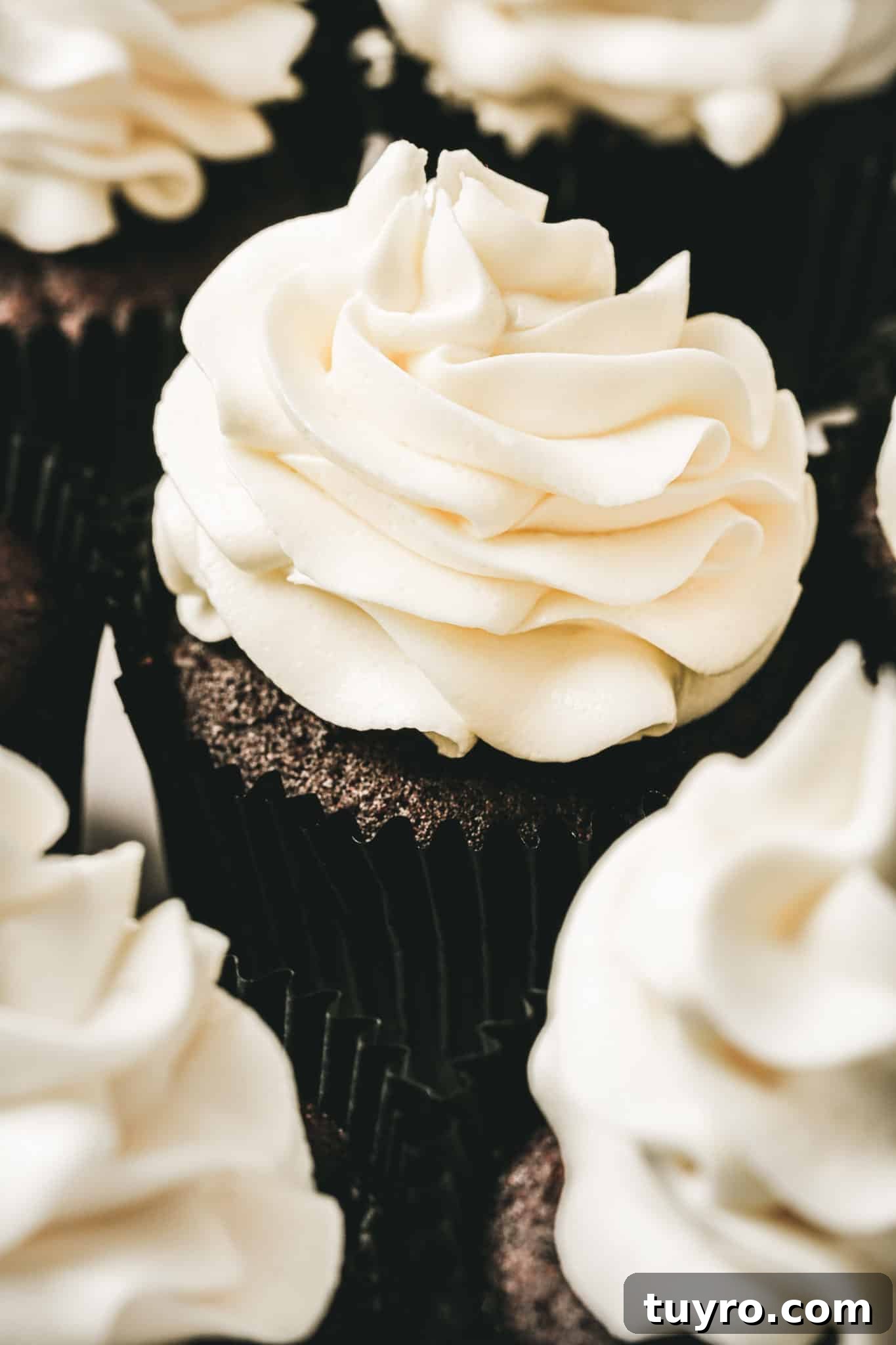 White Chocolate Swiss Meringue Buttercream Recipe 7 chocolate cupcakes with white chocolate swiss meringue buttercream