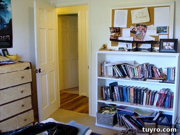Teen Bedroom Reveal: Dramatic Room Makeover Transformation 7 Extreme Room Makeover Before Bookshelf - An Oregon Cottage