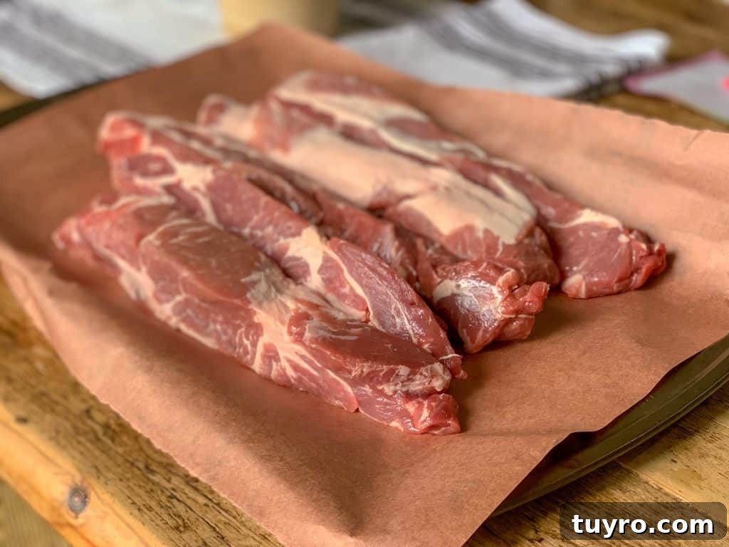 Smoked Country-Style Pork Ribs Recipe for Tender, Flavorful Meat 2 4 strips of uncooked boneless country style pork ribs