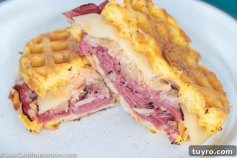 Low-Carb Reuben Chaffle Sandwich Recipe for Keto Fans 10 Low Carb Reuben Chaffle Sandwich