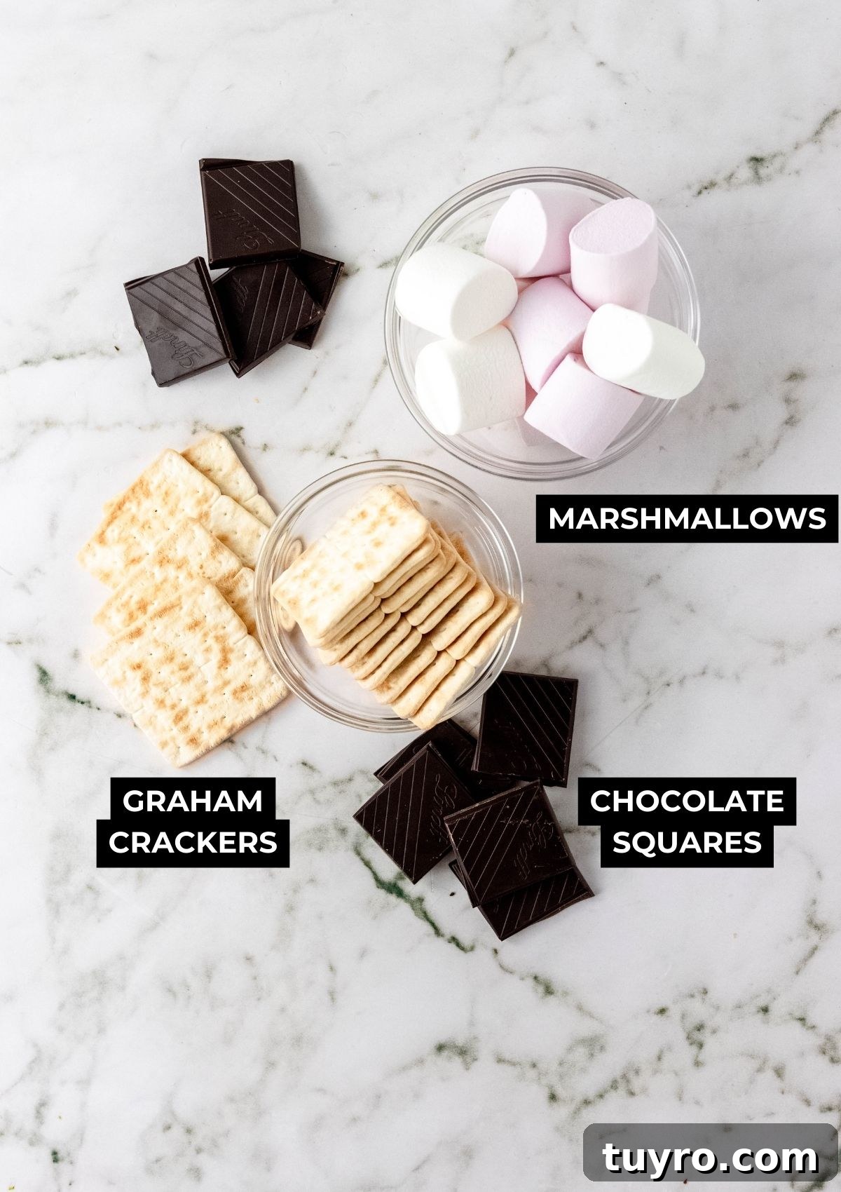 Air Fryer Smores Recipe 4 Ingredients for smores.