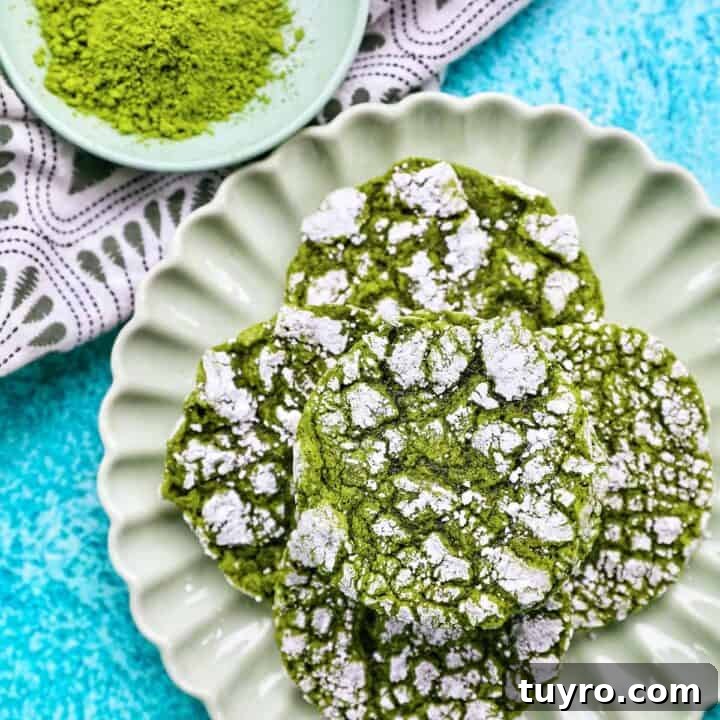 Matcha Crinkle Cookies