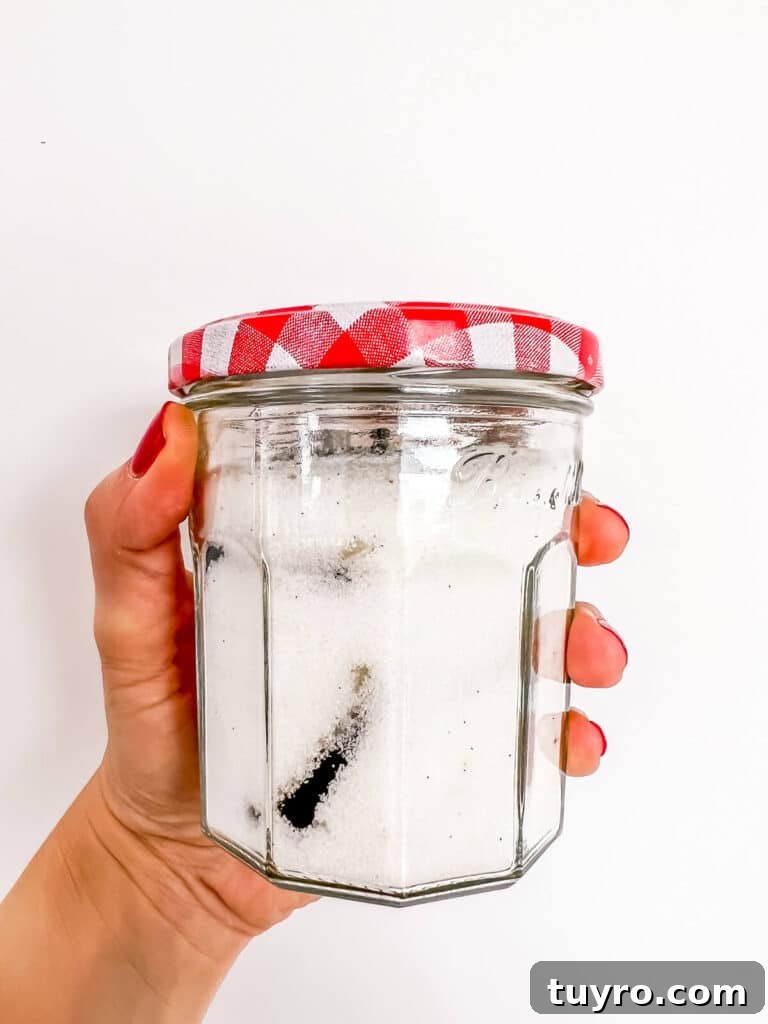 Make Vanilla Sugar at Home: Simple Recipe and Uses 9 A jar of homemade vanilla sugar