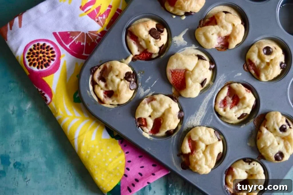 10 Gluten- and Dairy-Free Sweet Breakfast Recipes You’ll Love 7 strawberry choc chip mini pancake muffins