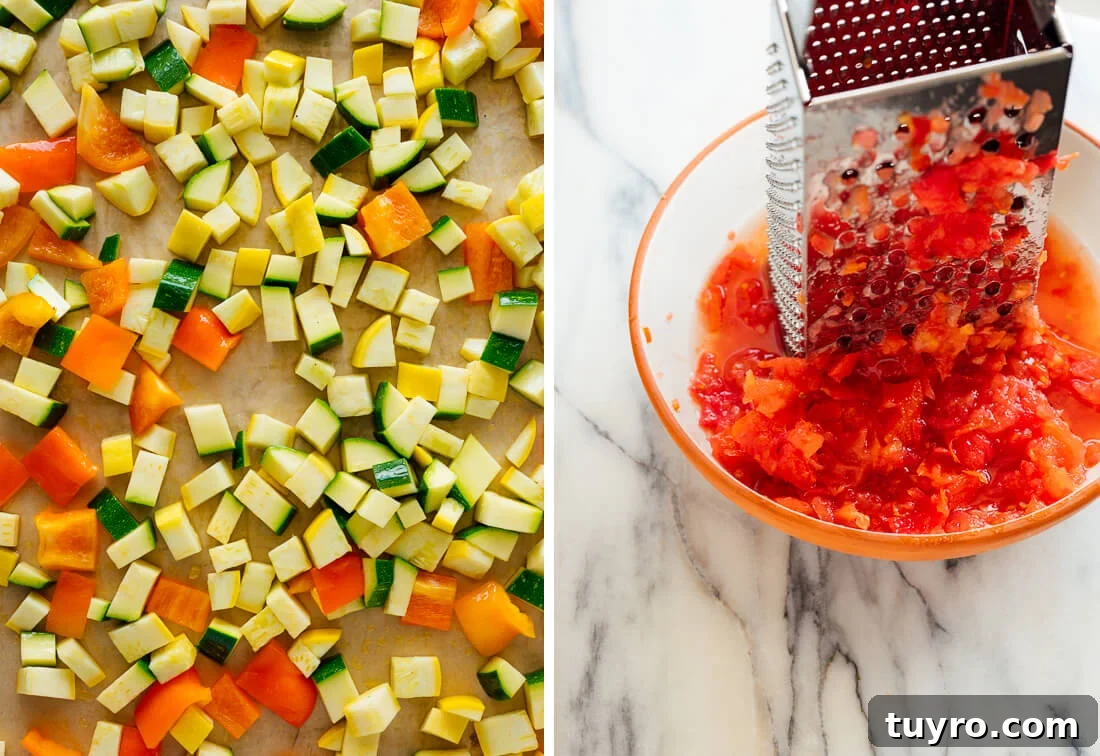 Classic French Ratatouille with Fresh Vegetables 4 squash, bell pepper and grated tomatoes