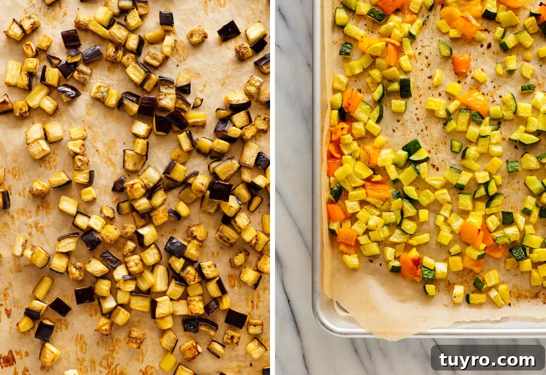 Classic French Ratatouille with Fresh Vegetables 6 roasted eggplant, squash and bell pepper