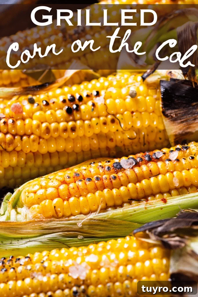 Grilled Corn on the Cob: How to Grill Perfect Corn Every Time 2 Grilled Corn with text