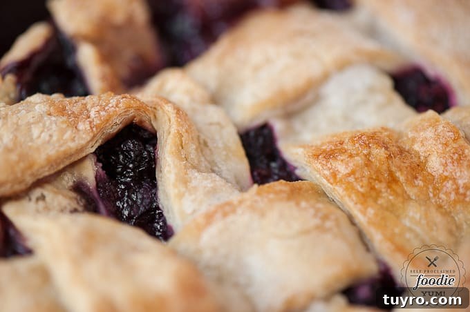 Fresh Summer Berry Pie Recipe 4 A close up of the top of a berry pie