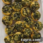 Quiches on a platter.