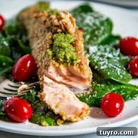 Pesto-Crusted Salmon with Walnut Crunch 2 Walnut Crusted Pesto Salmon