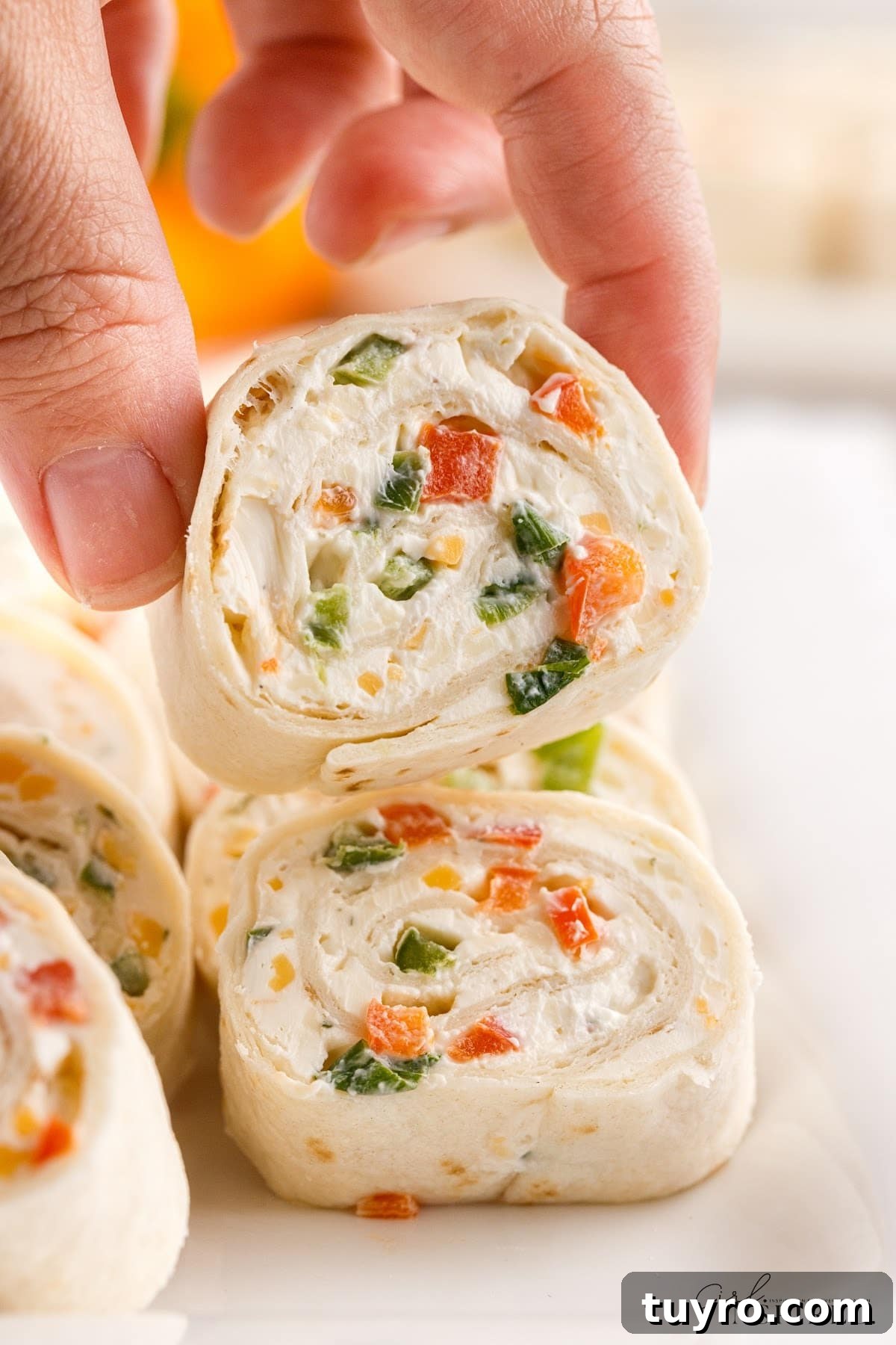 Creamy Ranch Pinwheel Appetizers for Parties and Potlucks 9 Ranch Pinwheels.