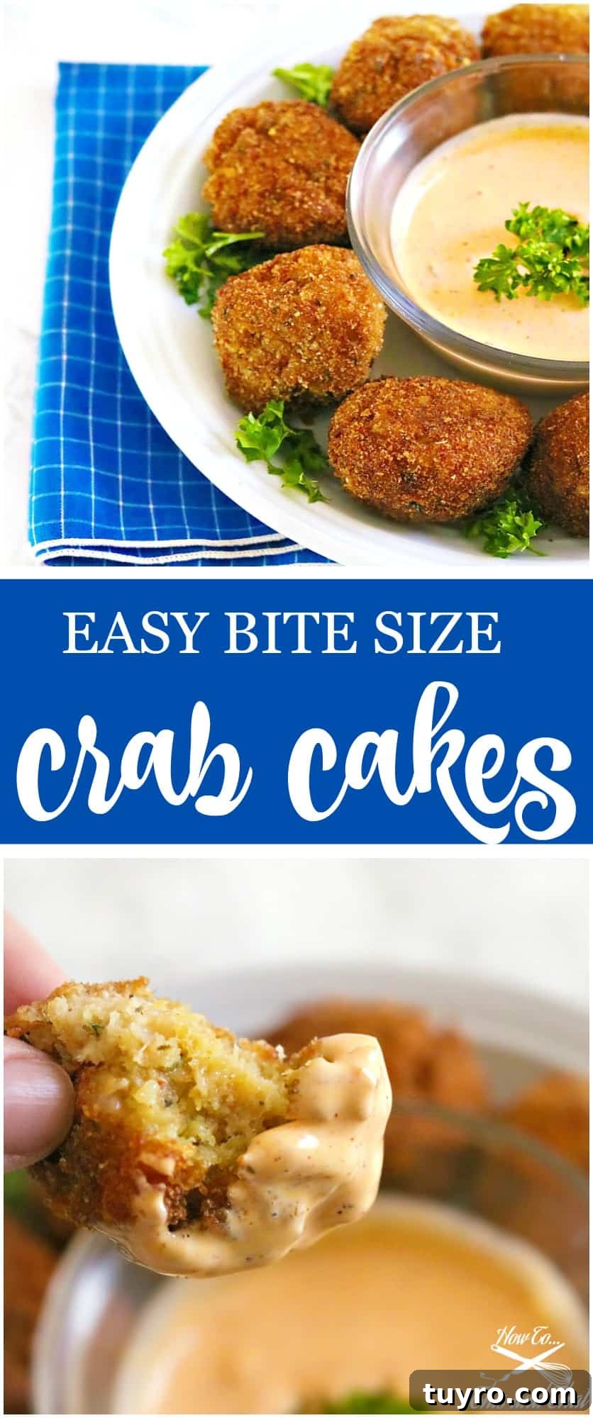 Mini Crab Cake Bites: Perfect Party Appetizer Recipe 3 CRAB CAKES PIN