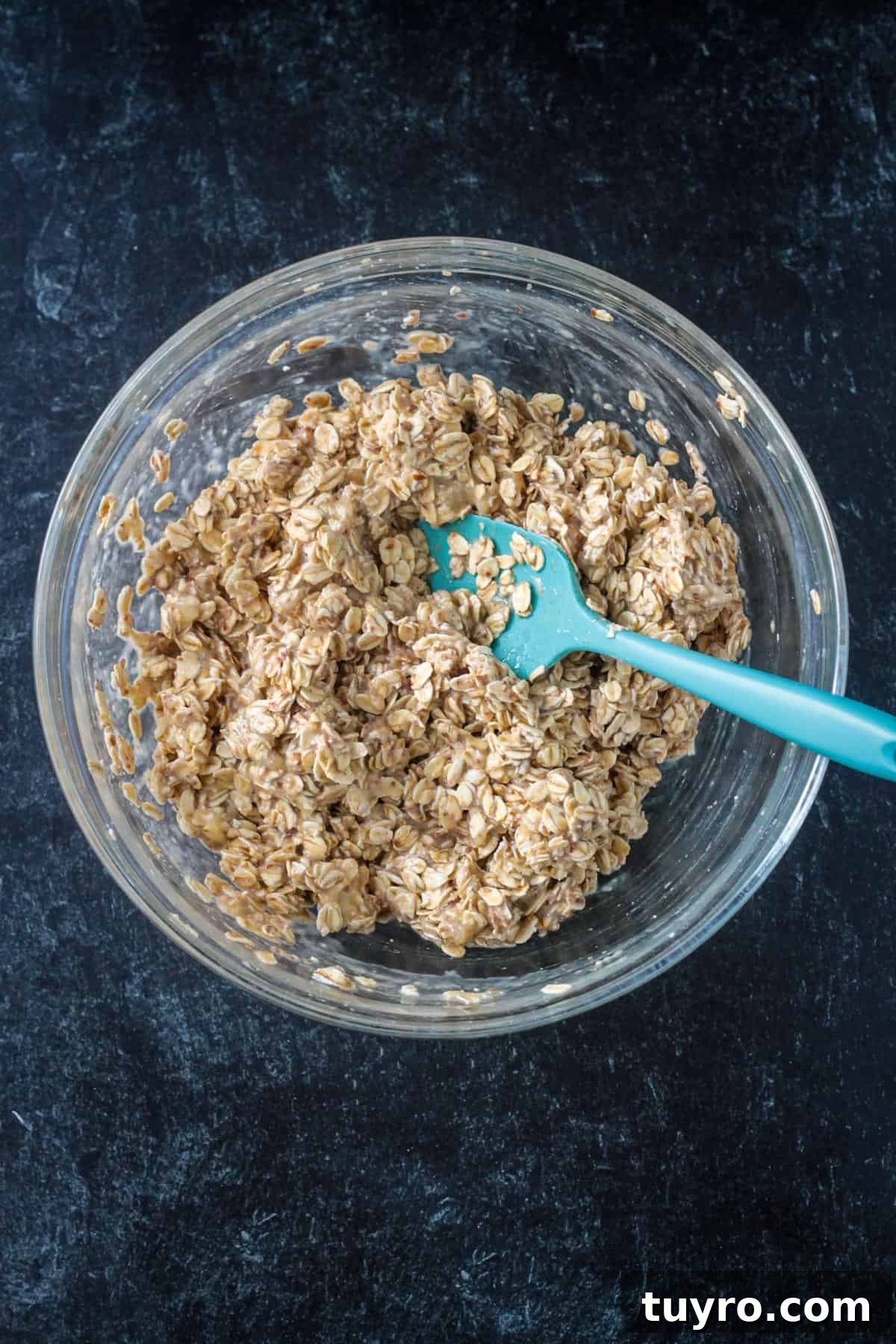 Strawberry Baked Oatmeal Muffins Recipe for Moist Breakfast Bites 4 Wet and dry ingredients mixed together to form a batter.