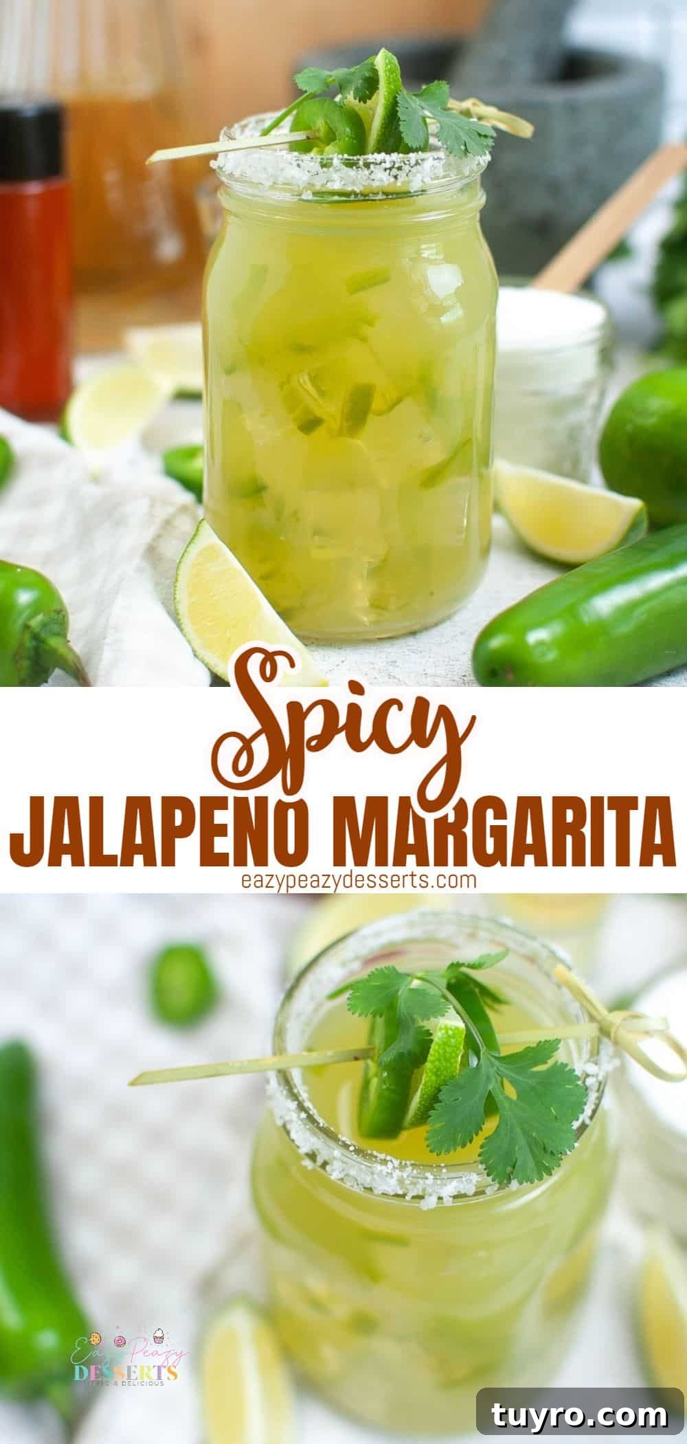 Photo collage of spicy margarita drink