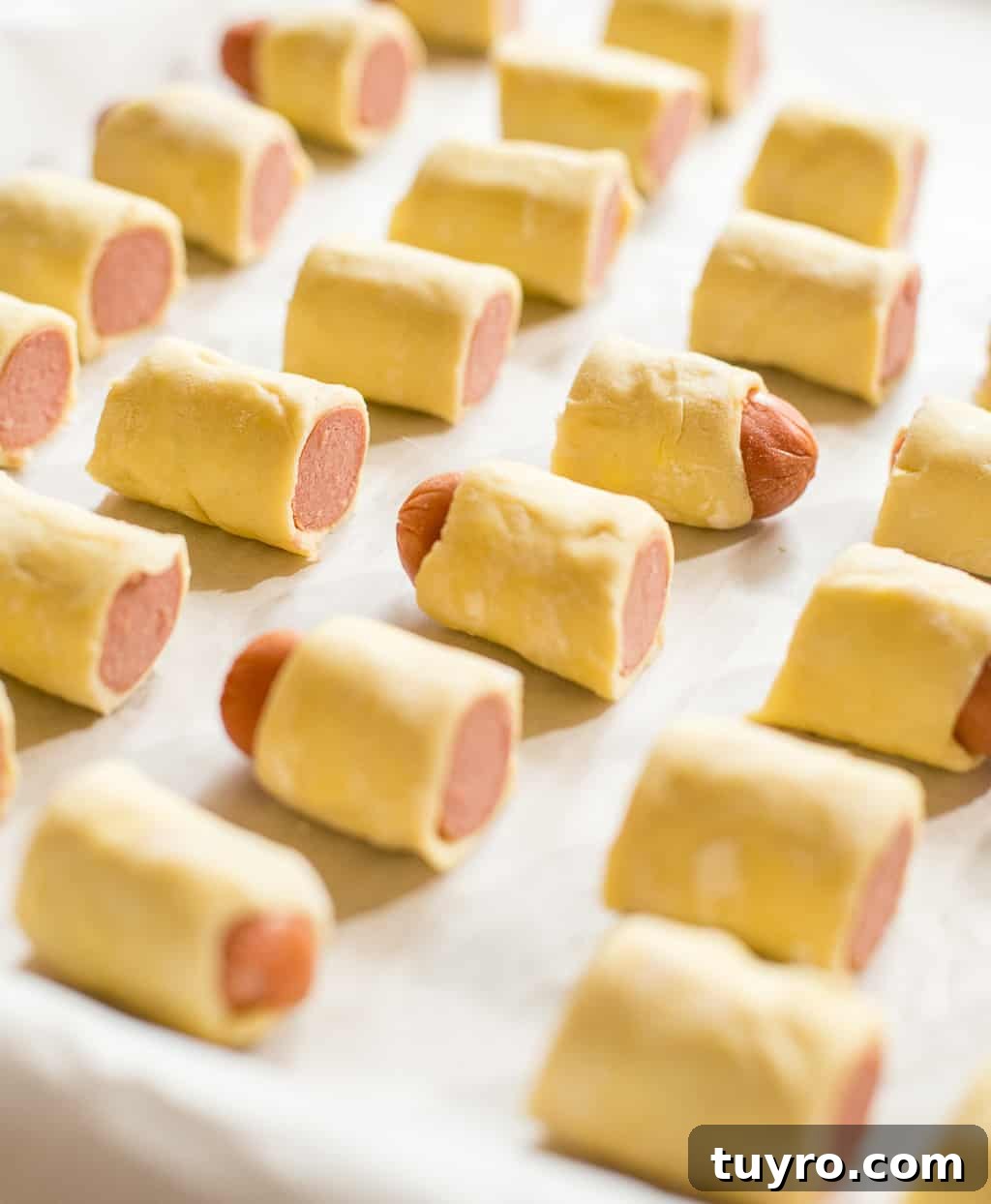 Puff Pastry wrapped around hot dogs
