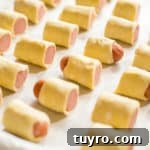 Puff Pastry wrapped around hot dogs