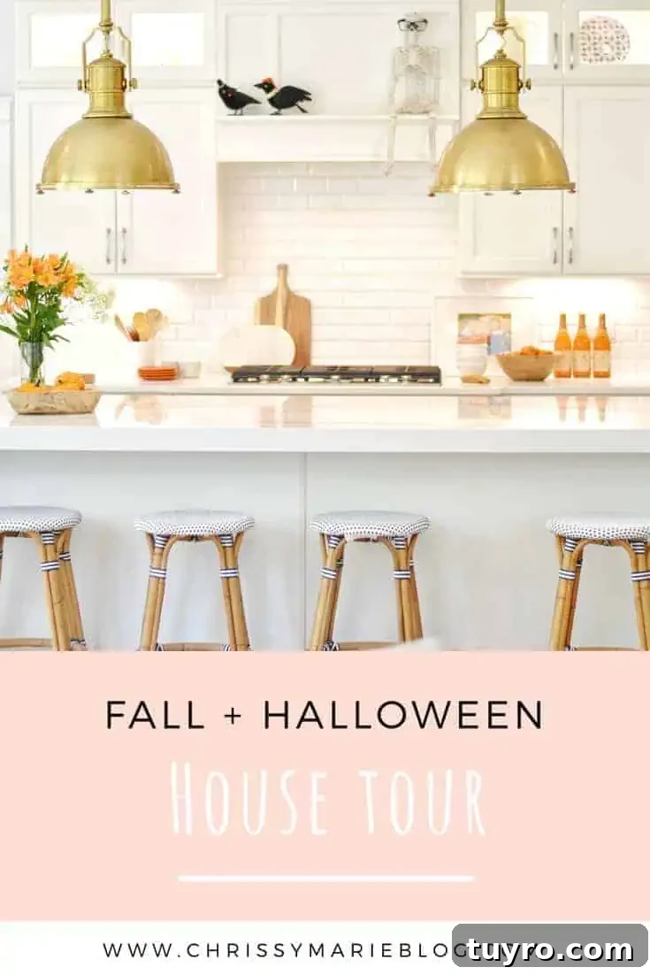 Affordable Fall and Halloween Home Tour: Stylish Seasonal Decor on a Budget 21 Pinterest image for cheap Halloween decorations