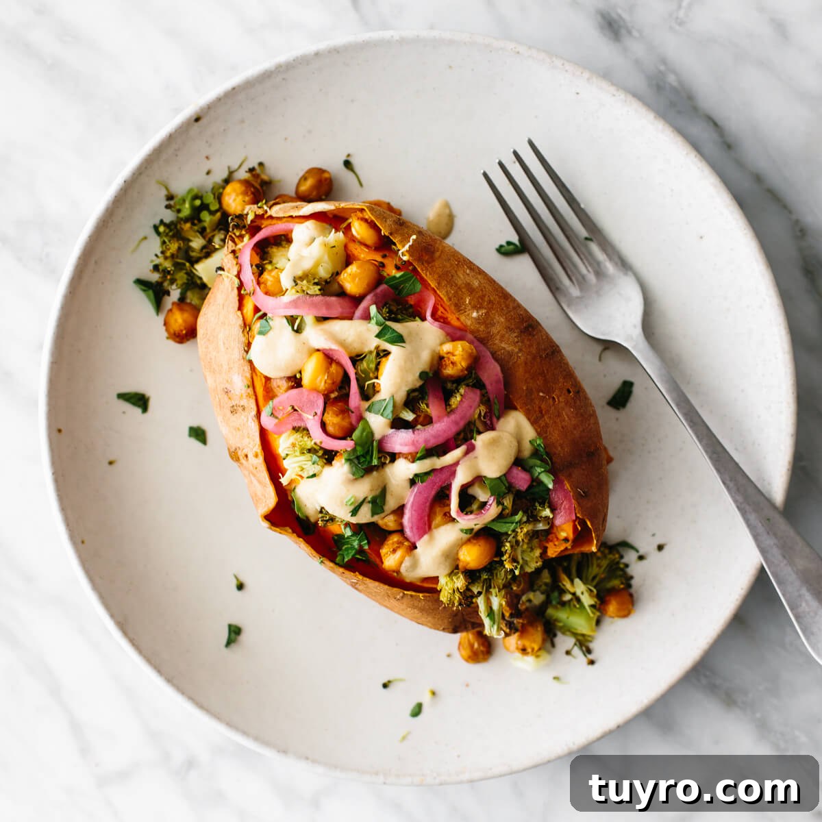 Chickpea stuffed sweet potato Chickpea stuffed sweet potato for budget meal prep