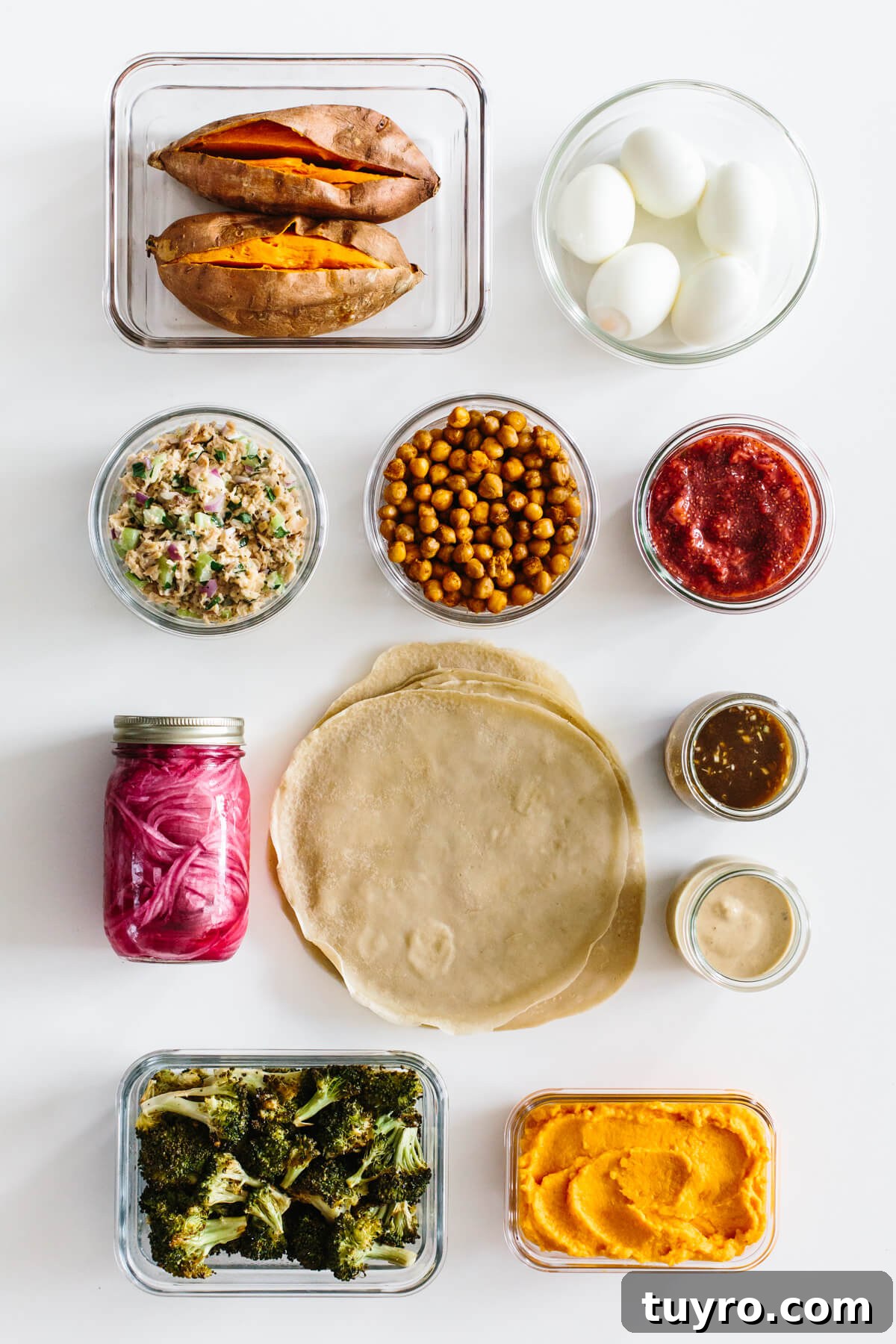 Budget meal prep ingredients for healthy meals Ingredients on table for a budget meal prep