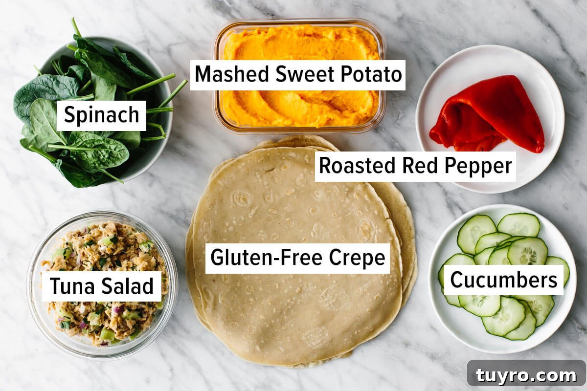 Ingredients for tuna salad wrap Ingredients for tuna salad wrap for a budget meal prep