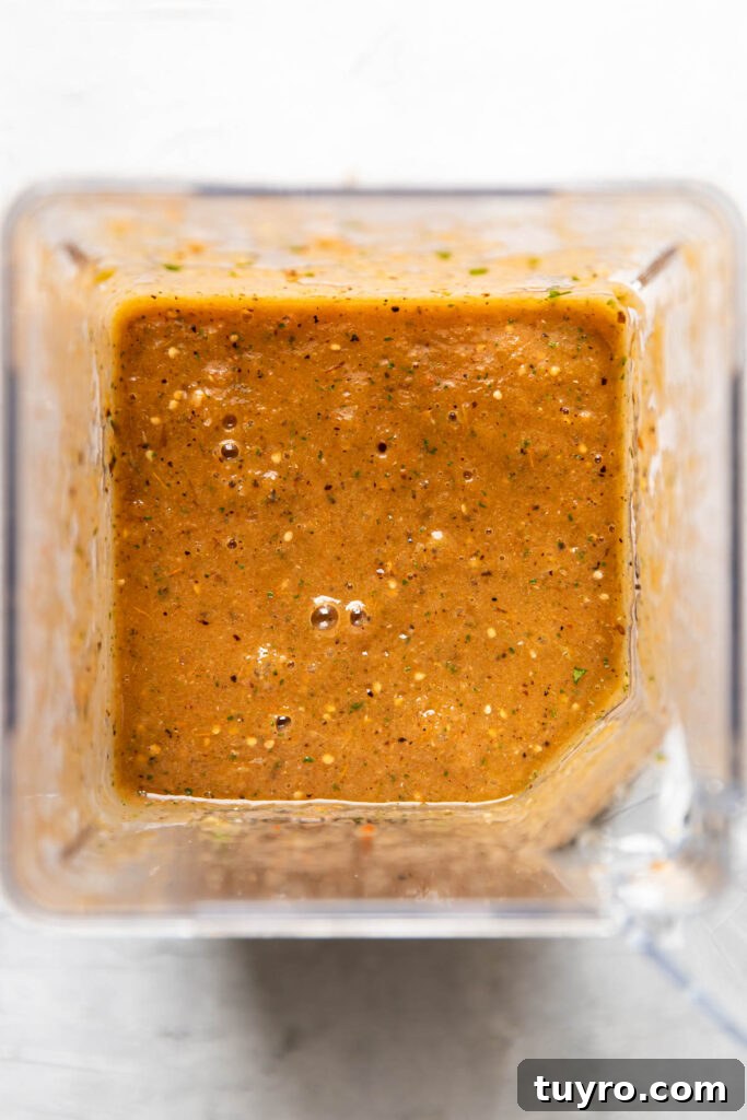 Smoky Roasted Tomatillo Salsa Verde Recipe 11 roasted tomatillo salsa in a blender.