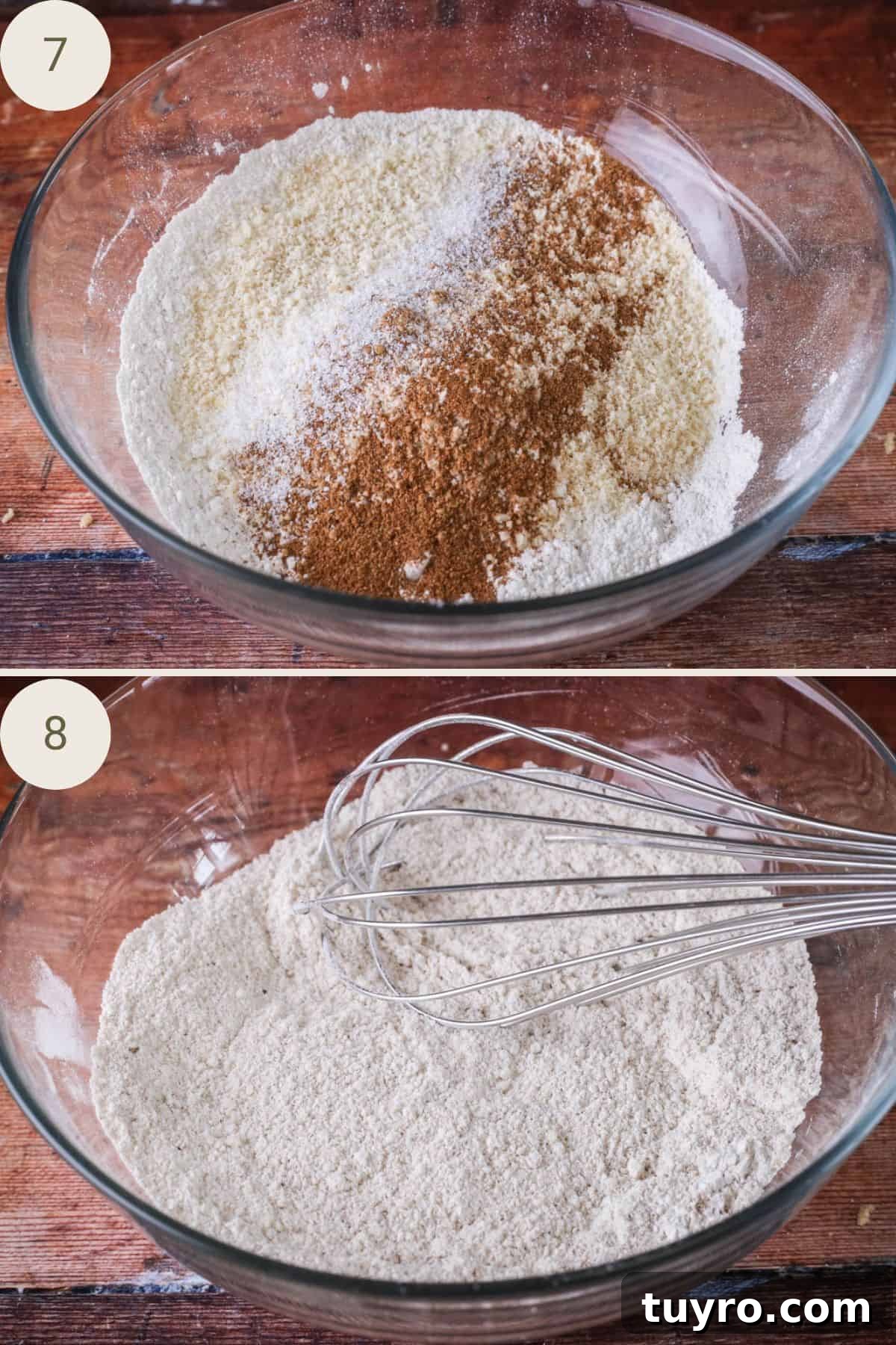 Gluten-Free Easter Cookie Recipes for Spring Baking 8 Flour, almond flour, spice, raising agent and salt mixed together in a glass mixing bowl.