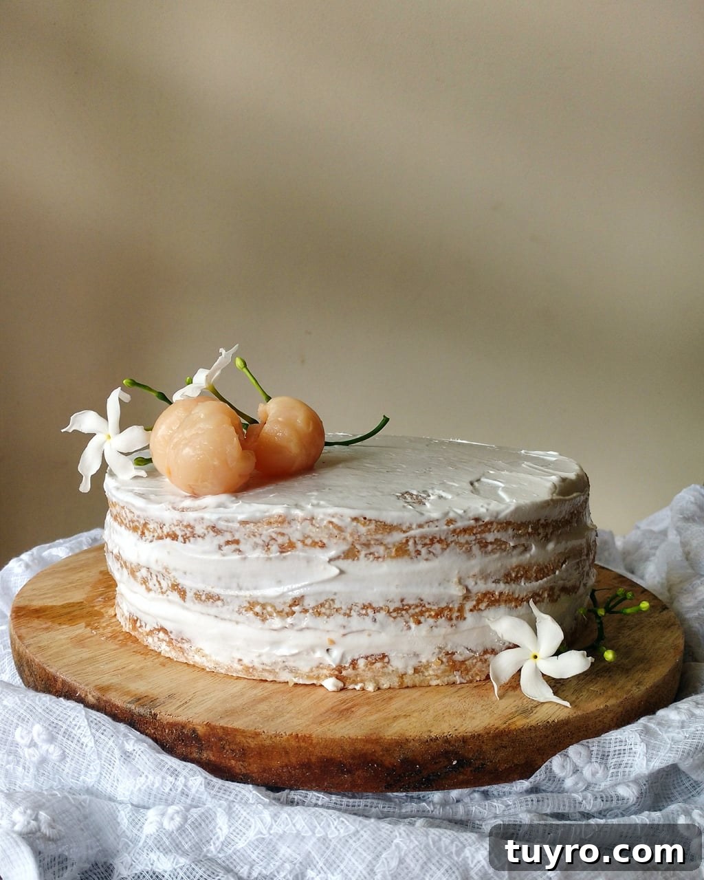 Lychee Cream Cake Recipe: Silky Tropical Dessert 2 Lychees and cream cake