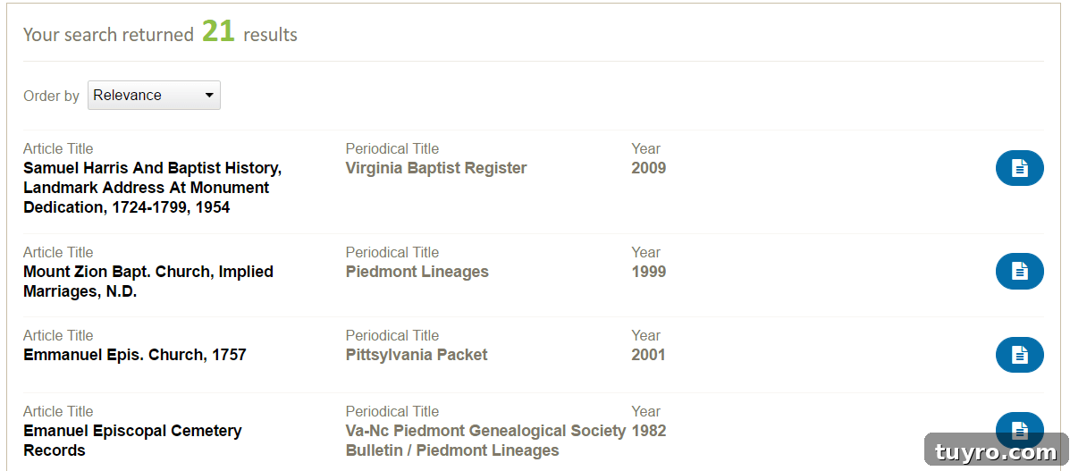 Using PERSI for genealogy research