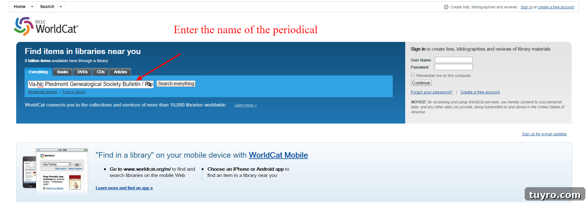 Worldcat for genealogy research
