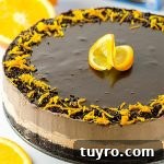 No Bake Chocolate Orange Cheesecake Recipe - Featured Image