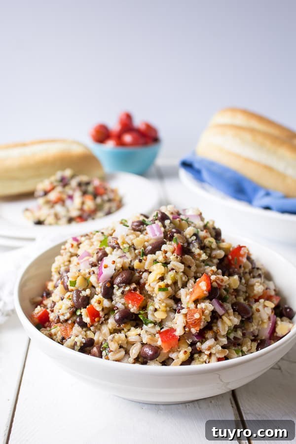 Whole grains in a white bowl.