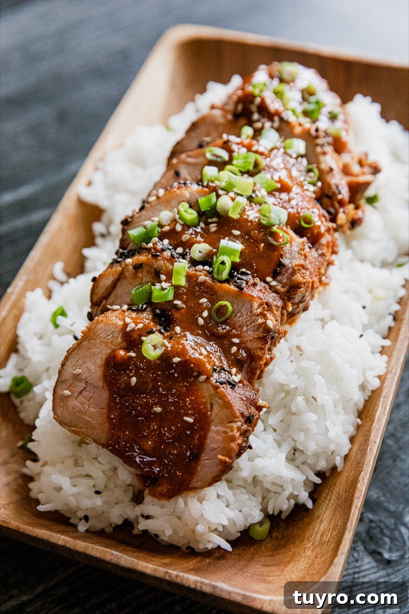 Sous-Vide Korean Pork Tenderloin with Gochujang Glaze 4 Glazed pork on grill