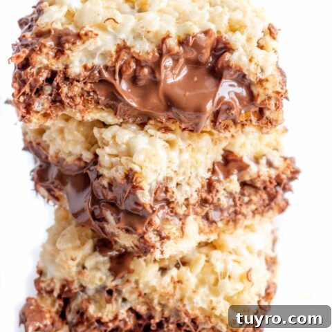 Nutella Rice Krispie Treats - Gluten-Free with Dairy-Free Option 5 Nutella Rice Krispie Treats finished pan