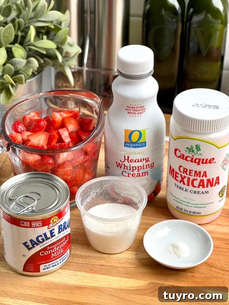 Creamy Strawberry Popsicles Recipe 2 Creamy strawberry paletas in molds