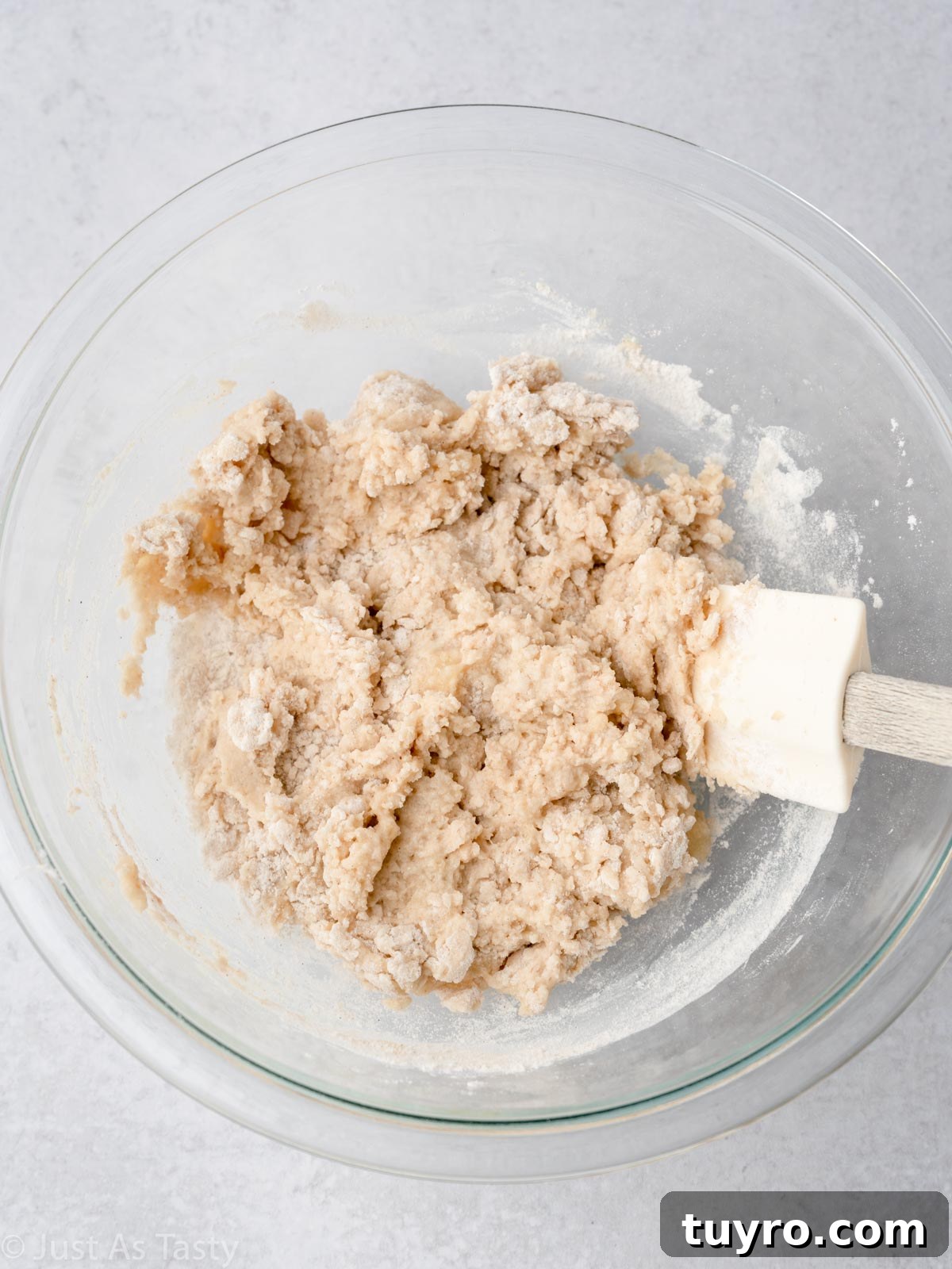 Crispy Air Fryer Apple Fritters Recipe 7 Apple fritter batter in a bowl.