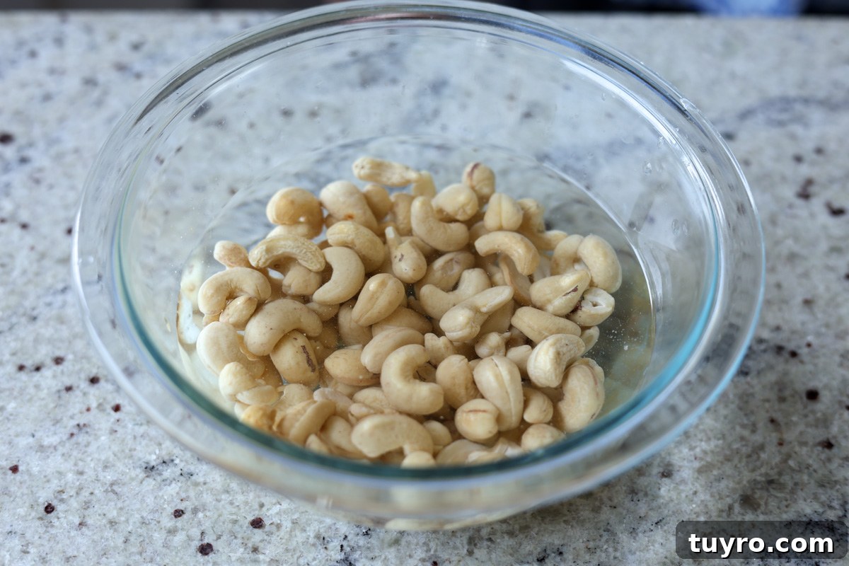 Festive Vegan Cheese Log Recipe for Holiday Parties 6 soaking the cashews