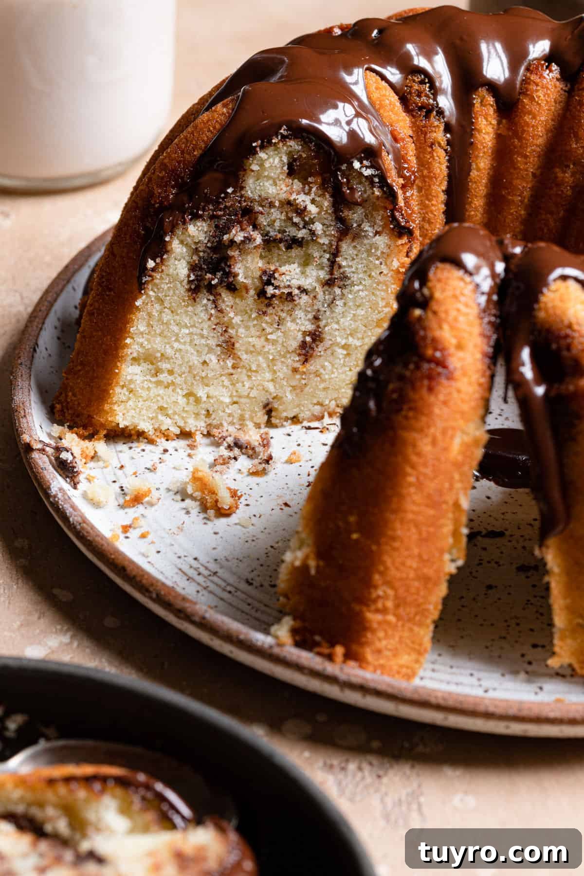 Decadent Snickers Bundt Cake Recipe with Salted Caramel Glaze 14 img 7889 13