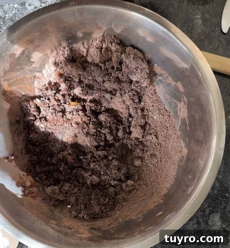 No-Roll Fudgy Passover Crinkle Cookie Sticks Recipe 4 Mixing bowl with batter