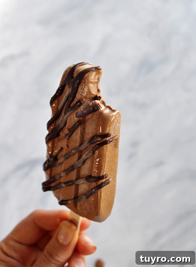 Boozy Fudgsicles (Vegan + Gluten Free) - Rich, creamy, and refreshing and spiked with a little rum. These boozy fudgsicles are the perfect summertime indulgence. A rum free option is available. | robustrecipes.com