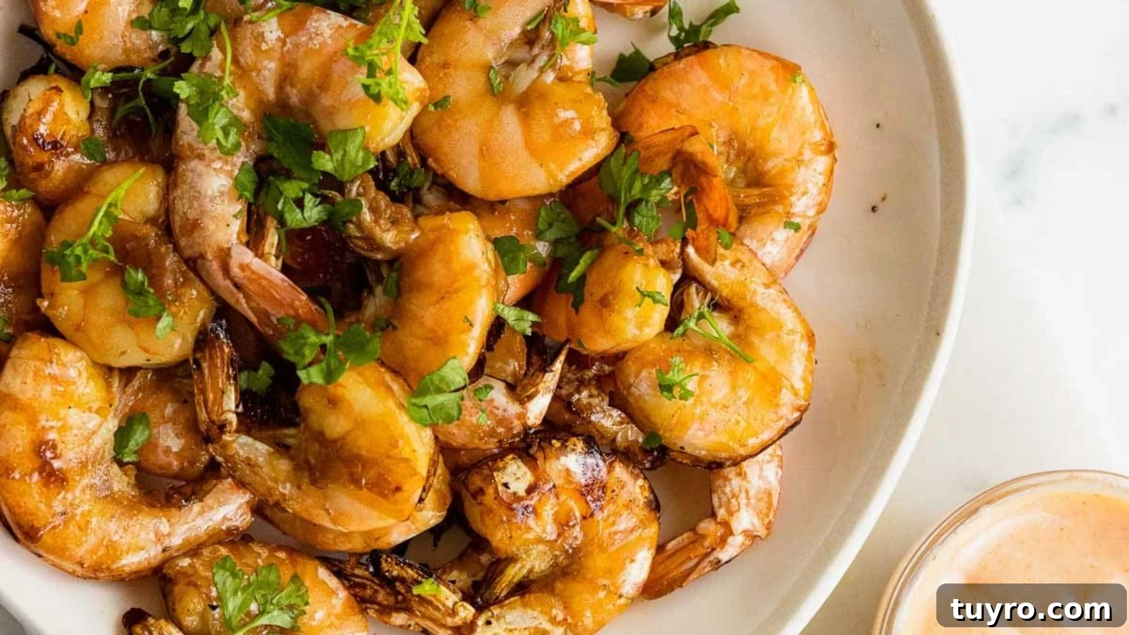 Air fryer shrimp cooked hot and fast until plump and tender.