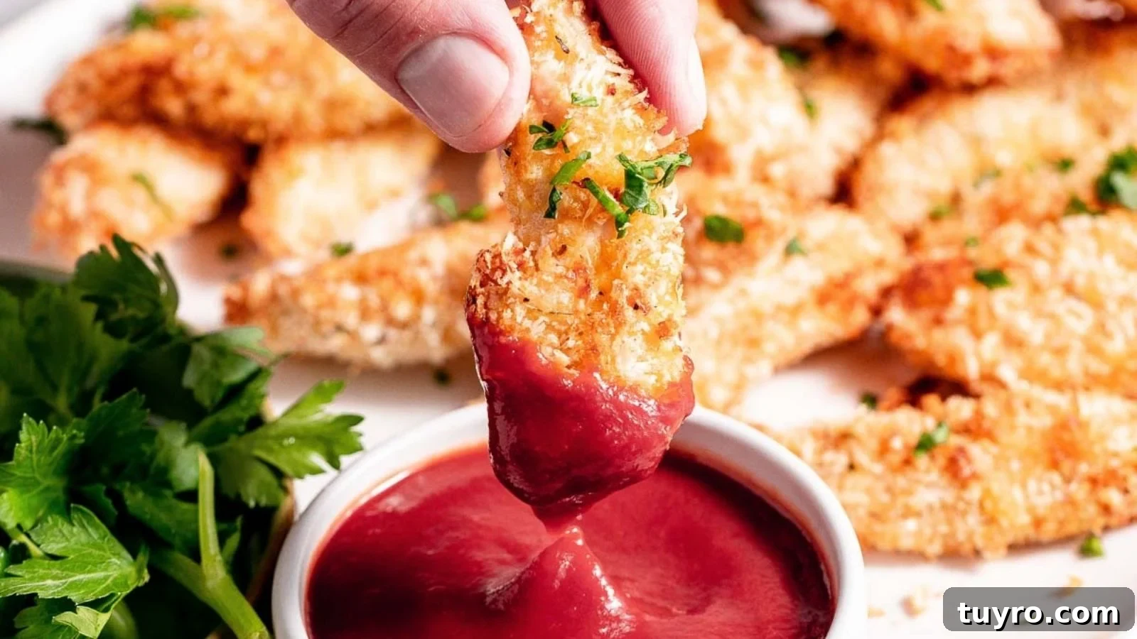 Air fryer chicken tenders cooked juicy with a light crunch.