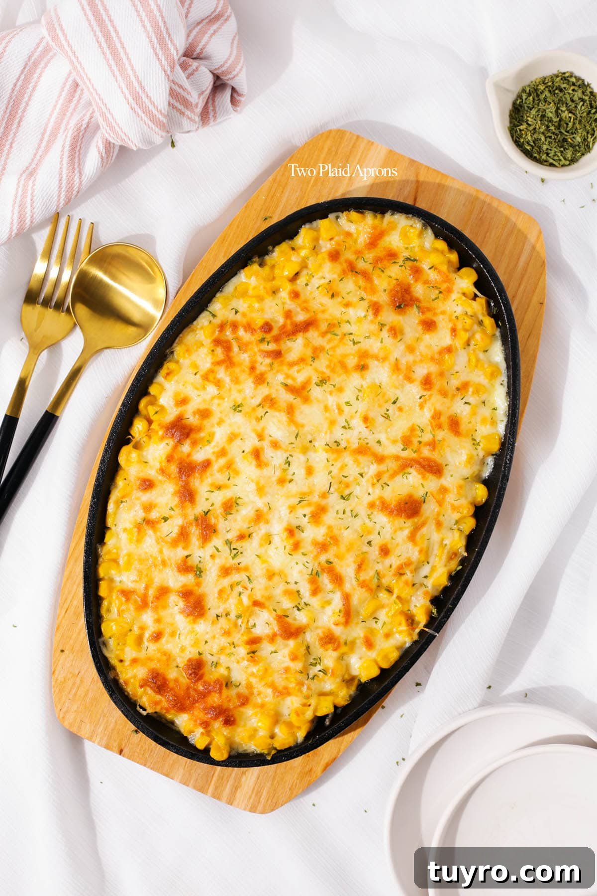 Korean-Style Cheese Corn Recipe — Creamy Corn with Mozzarella 5 Close up of cheese and corn