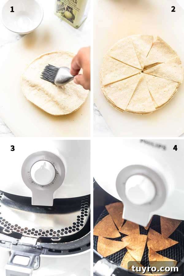 Crispy Air Fryer Tortilla Chips Recipe for Snack Lovers 3 Air Fryer tortilla chips