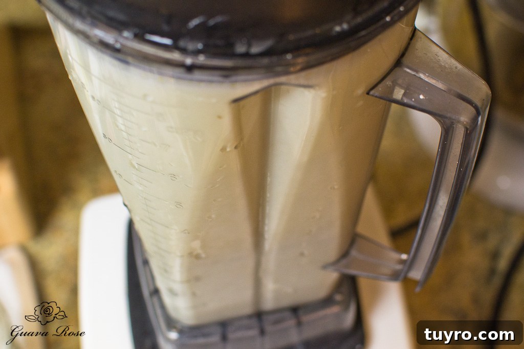 Blender of cream cheese custard batter