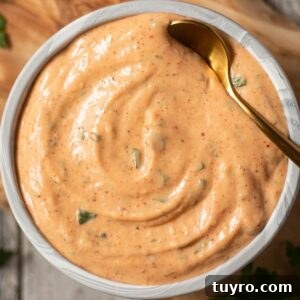 New Orleans remoulade sauce in a gray bowl.