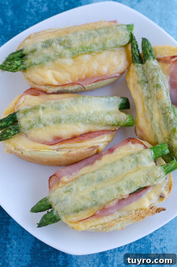 Smoked Bacon, Ranch Ham & Asparagus Melt Sandwiches 5 Smoked Bacon Ranch Ham and Asparagus Melts by @SeededTable #HiddenValleyIt