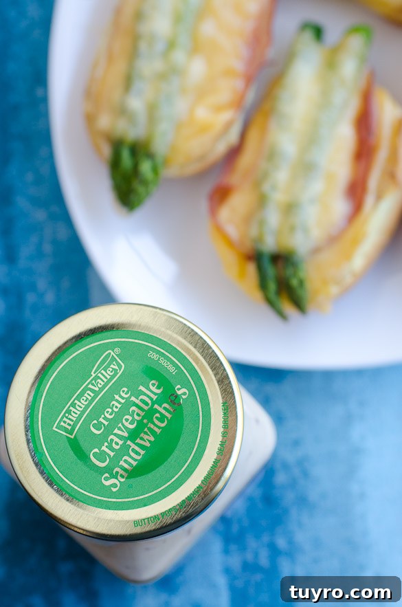 Smoked Bacon, Ranch Ham & Asparagus Melt Sandwiches 6 Smoked Bacon Ranch Ham and Asparagus Melts by @SeededTable #HiddenValleyIt